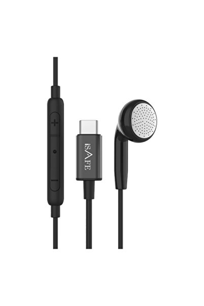 I SAFE ISAFE MFI MONO LIGHTNING EARPHONE BLACK
