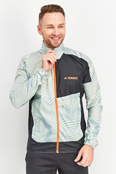 adidas Men Sportswear Fit Stripe Running Windbreaker Jacket, Multicolor
