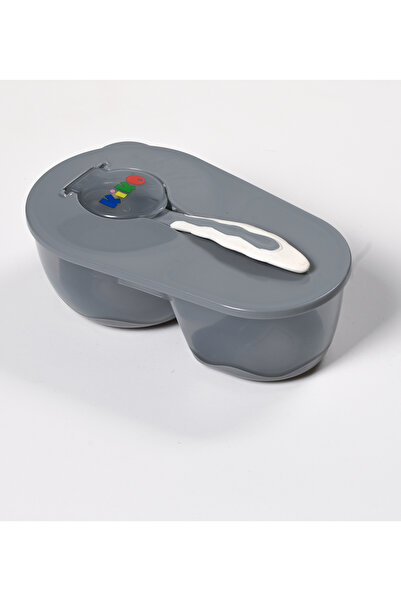 Kiko DIVIDED FEEDING BOWL WITH SPOON SET (4 M+)-Gray
