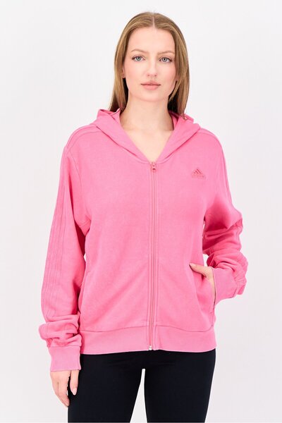 adidas Women Regular Fit Long Sleeve Outdoor Full Zip Hoodie, Pink