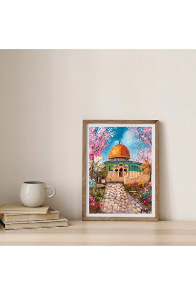 GülayArtStudio El Yapımı Akrilik Kudüs Tablosu – 35x25 cm | Özgün Sanat Eseri...