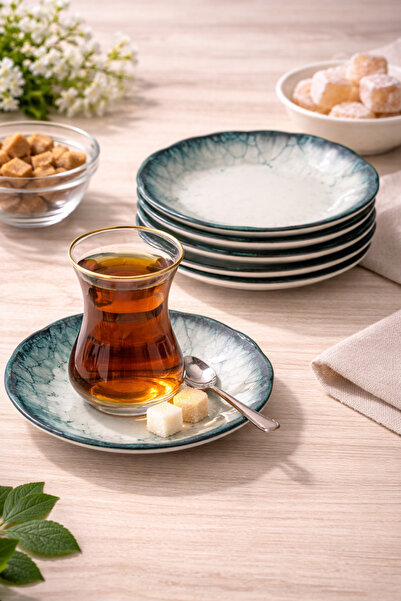 Rivorn Güral Porselen Digibone Serisi Dekorlu Çay Tabağı 6'lı Set – Dekorlu Ç...