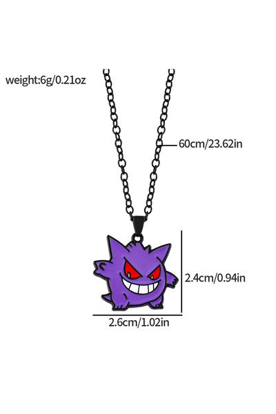 Miniso قلادة غينغار من أنمي بوكيمون XL3282، سلسلة غينغار كاواي لمحبي بوكيمون،...
