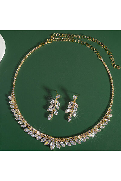 Choice طقم زفاف مكون من قطعتين باللون الذهبي، بتصميم أوروبي أمريكي، يتألف من ...