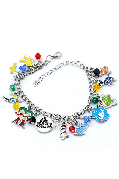 Choice سوار دكتور سوس المعدني المبتكر، سوار قابل للتعديل مزين بخرز كريستالي، ...