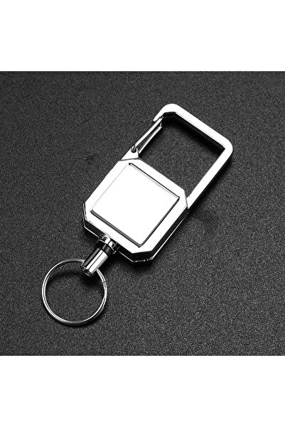 Choice حامل شارة من سلك فولاذي عالي المرونة، فضي اللون، قابل للسحب، سلسلة مفا...