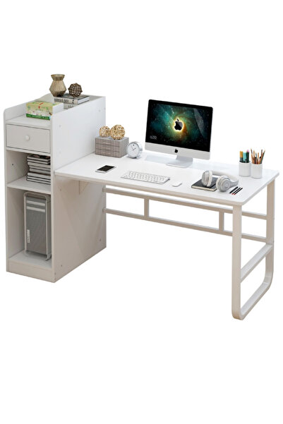 Bojasmiial Study Desk with Shelves, Computer Desk with Storage, 110 * 60 * 75 CM