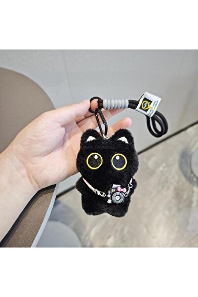 Choice BK1 {CC22} سلسلة مفاتيح على شكل قطة سوداء وبيضاء لطيفة ذات عيون كبيرة،...
