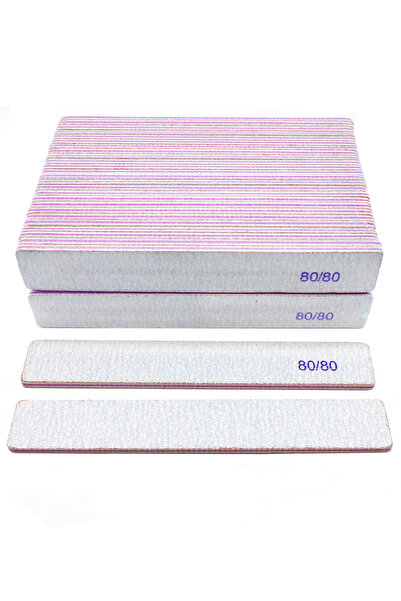 Choice ٥٠ قطعة من مبارد الأظافر ذات الحبيبات ٨٠/٨٠ للأظافر الأكريليك، مستطيلة...