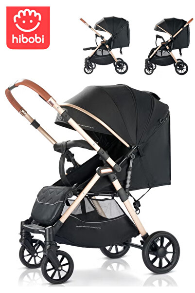 hibobi عربة أطفال ثنائية الاتجاه | مظلة ومقعد كبيران | قابلة للطي السريع | من...