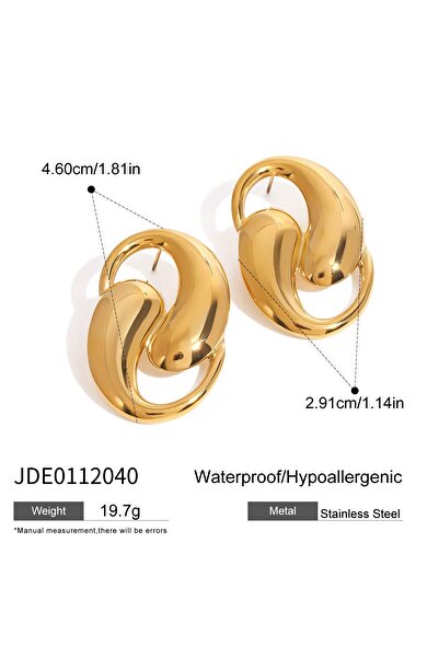 Choice JDE0112040 أقراط Uworld الكلاسيكية البسيطة مطلية بالذهب عيار 18 قيراطً...