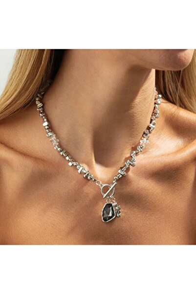 Choice Sliver Color Salircon Irregular Beads Choker Necklace Women Fashion El...