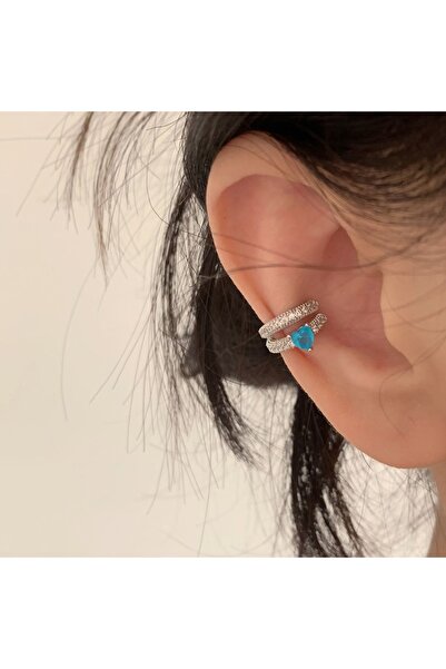 Choice small heart Sea Blue Heart Ear Bone Clip Sparkling Rhinestone Ear Clip...