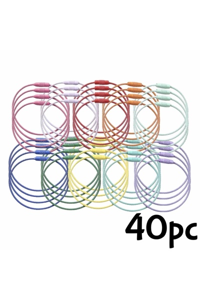 Choice 40 قطعة من حلقات المفاتيح السلكية متعددة الألوان بألوان عشوائية، مصنوع...