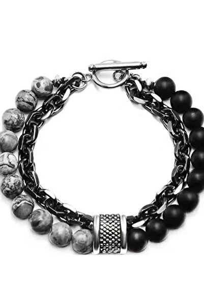 Choice ASL70475 Punk Temperament Black Bead Natural Stone Bead Bracelet Men's...