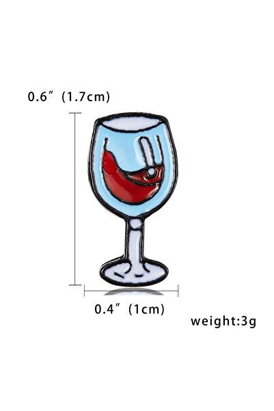 Choice BC18Y0789-1 واين تايم زجاجة نبيذ، كوب نبيذ أحمر، دبابيس زينة مطلية بال...