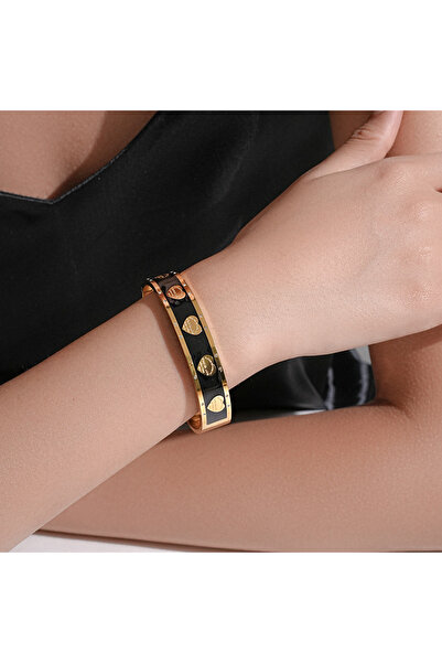 Choice Balck ZAKOL New INS Trendy Peach Heart Titanium Steel Bracelet for Wom...