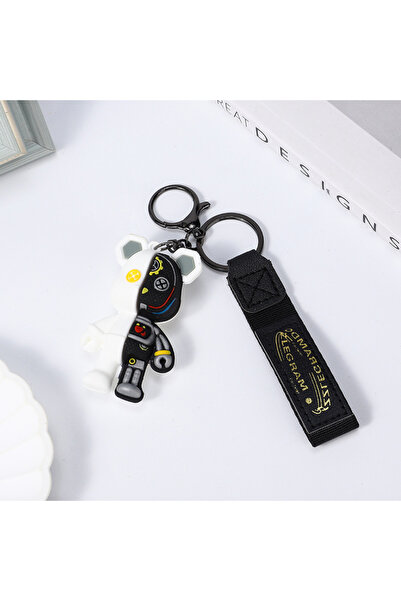 Choice 1PC White Simple Mechanical Bear Cute Keychain Chain Bag Personalized ...