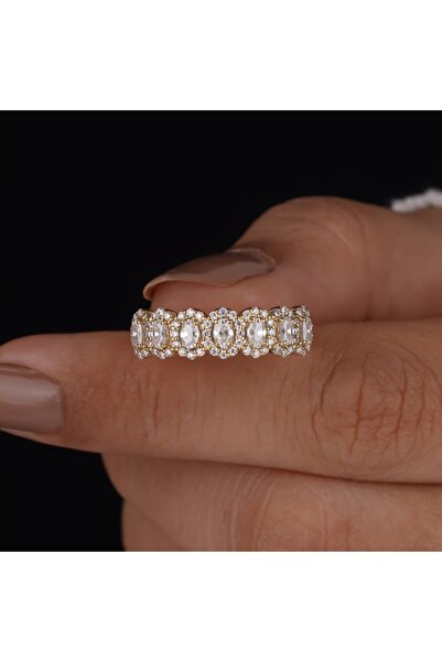 Choice ZF5101-1 خاتم بيضاوي أنيق مرصع بالزركونيا، مجوهرات نسائية، هدية نسائية...