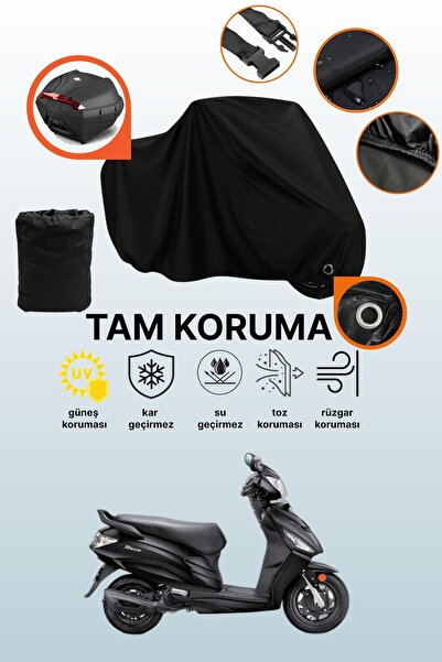 dokaca Black Rear Bag and Lock Compatible Hero Dash Vx 110 Compatible Motorcy...