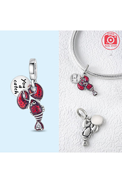Choice PYC0266 Red Lobster Pendant 925 Sterling Silver For Charms Silver 925 ...