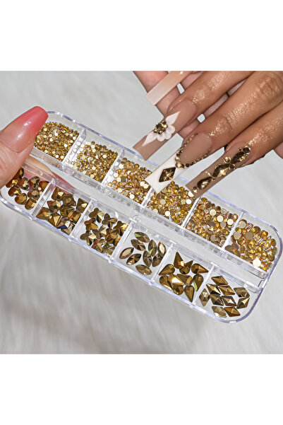 Choice PH140-12 12Grids أحجار الراين ثلاثية الأبعاد بأشكال متنوعة لتزيين الأظ...