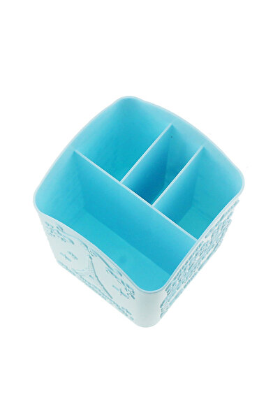 Choice Blue 4-Compartment Nail Art Brush Holder, Storage Box for Makeup Brush...