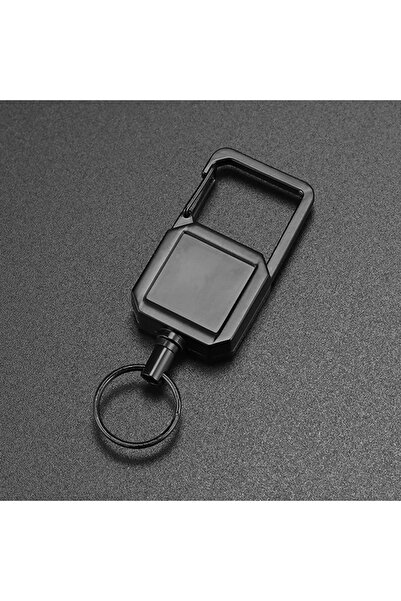 Choice حلقة مفاتيح قابلة للسحب سوداء اللون، حامل شارة من سلك فولاذي عالي المر...