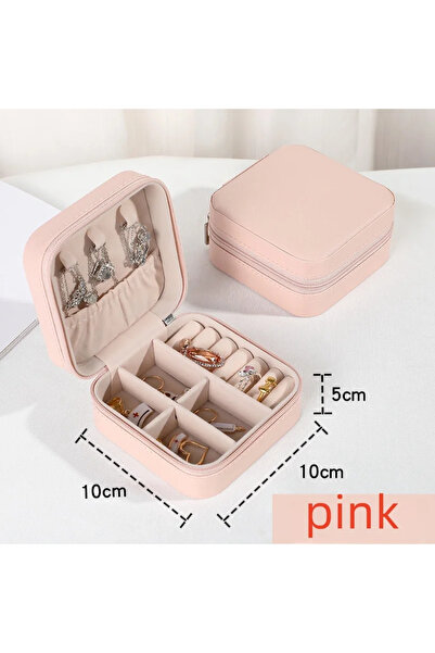 Choice علبة مجوهرات صغيرة محمولة باللون الوردي، قطعة واحدة، علبة مجوهرات سفر ...