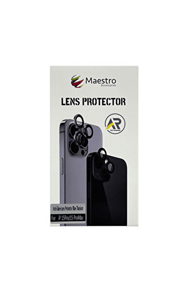 Maestro ANTI GLARE LENS PROTECTOR IPHONE 15 PRO/15 PRO MAX WHITE TITANIUM