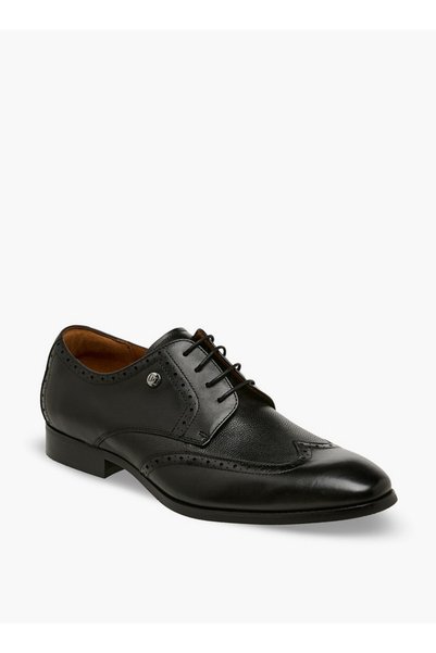 Duchini Men Lace-Up Leather Derby Shoes