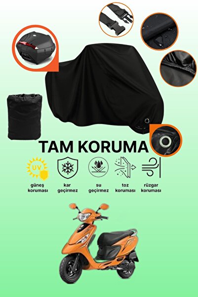 dokaca Black Rear Bag and Lock Compatible Tvs Scooty Zest 110 Compatible Moto...