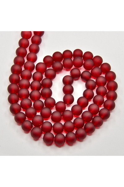 Choice Red about 99pcs/strand Transparent Glass Bead Strands Frosted Round Da...