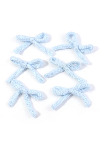 Choice 5x7cm 6pcs Grey 6pcs/lot Knitted Bows 5X7cm Cute Plush Cotton Bowknot ...