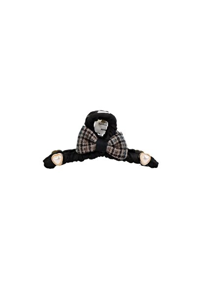 Midi Large Bow Hair Clip with Pearl Buttons
