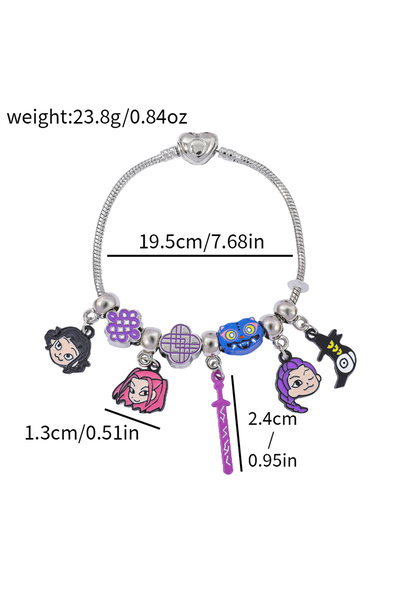 Miniso SL1371 TV K-Pop Demon Hunters Beads Metal Enamel Pendant Bracelet Pers...
