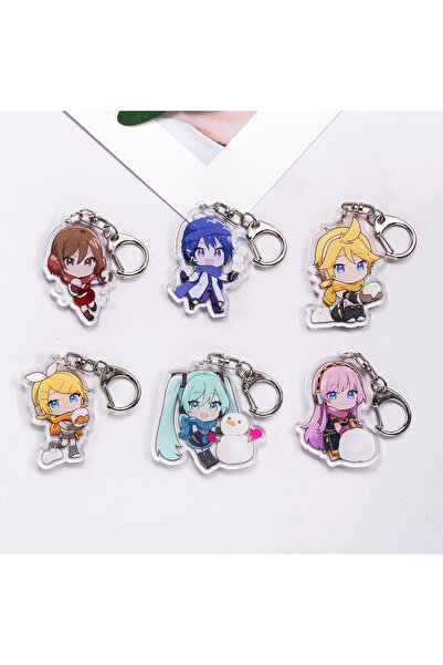 Miniso 5 cm 7 Anime Characters Hatsune Miku Acrylic Car Keychain Accessories ...