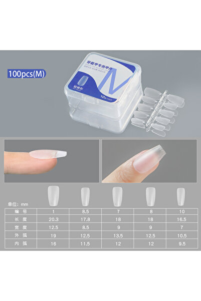 Choice M02 علبة واحدة/100 قطعة أظافر صناعية غير لامعة، لا تحتاج إلى تلميع، سه...