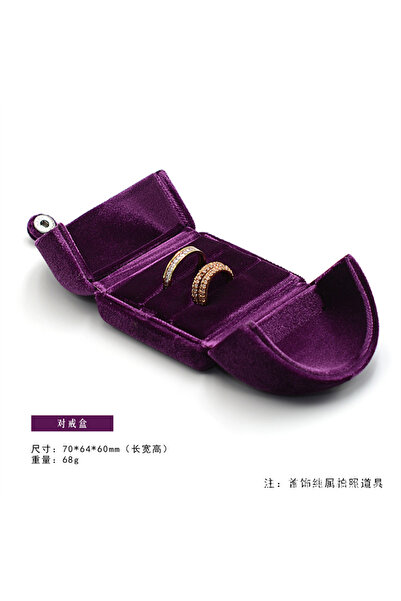 Choice علبة خواتم أرجوانية مزدوجة الفتح، علبة خواتم مخملية أصلية مزدوجة الفتح...