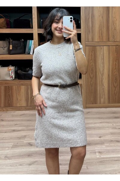 VAZIRADK Crew Neck Midi Length Soft Dress