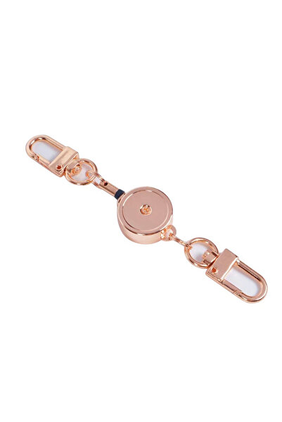 Choice حبل تعليق ذهبي وردي اللون، مشبك مفاتيح، سلسلة سحب لبطاقة الاسم، حامل ش...