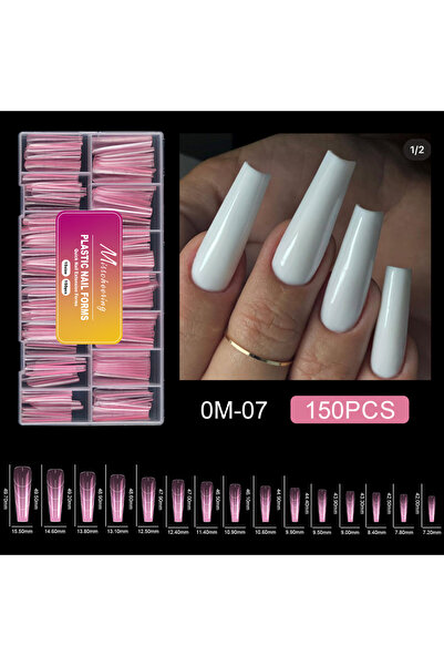 Choice OM-07 ١٥٠ قطعة من قوالب الأظافر الفرنسية البلاستيكية الوردية المزدوجة،...
