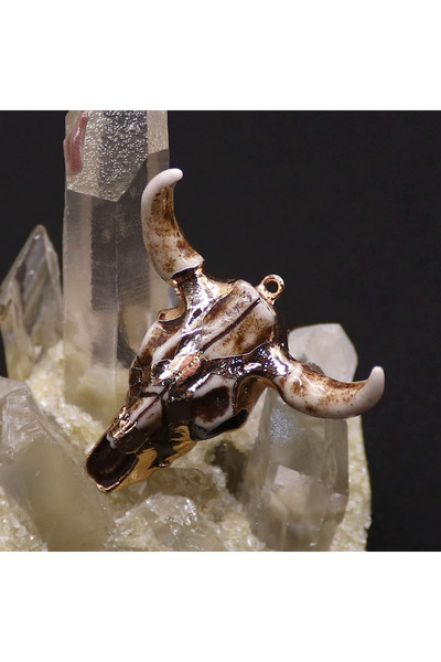 Choice قلادة بلون القهوة الفاتحة، قطعة واحدة، مصنوعة من الأكريليك، على شكل رأ...