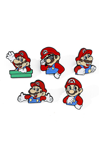 Miniso XZ2666 5 Pcs Creative game SuperMario Metal Brooch Funny Mario Enamel ...