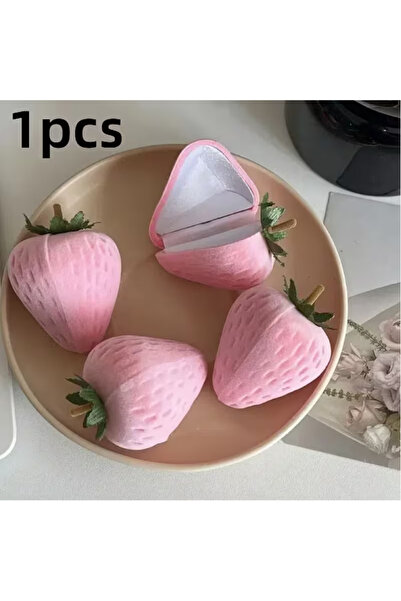 Choice علبة مجوهرات على شكل فراولة، علبة لحفظ الخواتم والأقراط، مناسبة لحفلات...