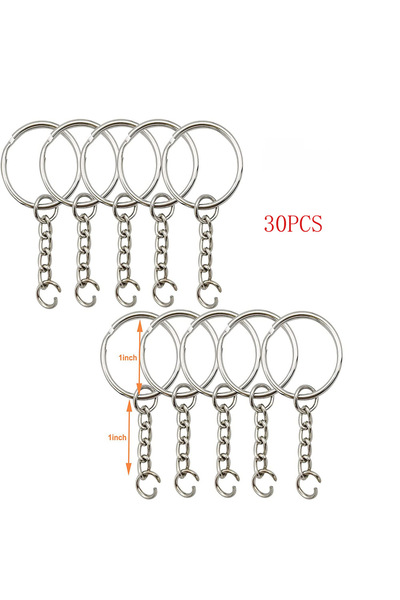 Choice 30pcs silver color 30pcs/pack Silver Color Keyring Keychain Split Key ...