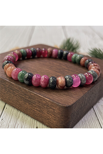 Choice 18cm colorful Multicolor Tourmaline Bracelet Natural Rainbow Tourmalin...