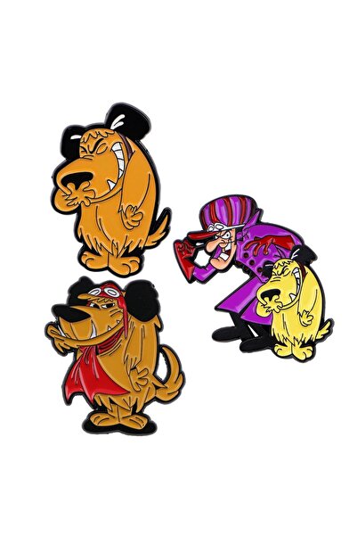 Choice 1 3 قطع/مجموعة دبابيس مينا على شكل كلب كوميدي، بروش معدني كرتوني، دباب...