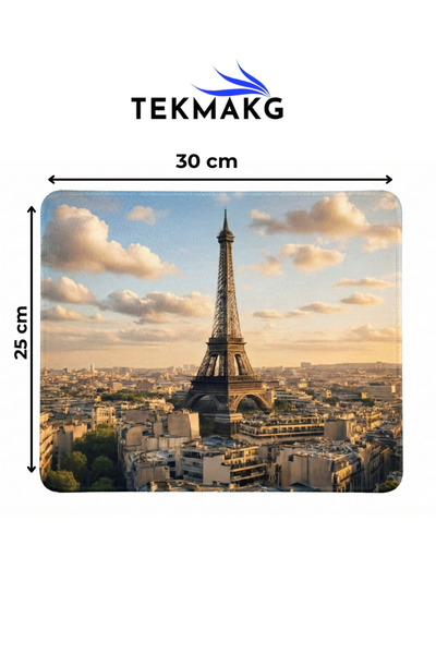 TEKMAKG Paris Eiffel Tower View Mouse Pad 25X30 cm Office Gamer Mousepad with...