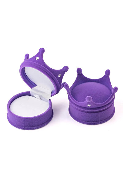 Choice علبة مجوهرات مخملية أرجوانية اللون، قطعة واحدة، علبة خواتم زفاف، علبة ...